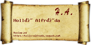 Holló Alfréda névjegykártya